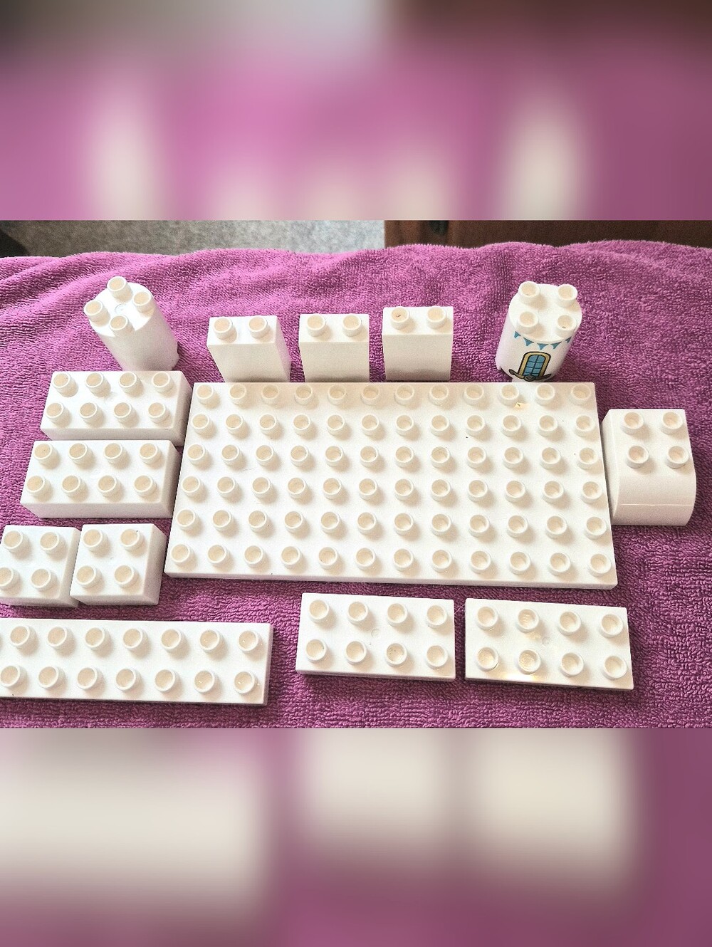 Lego Lot Of 14 Blocks White Great Condition!! - Picture 2 of 4